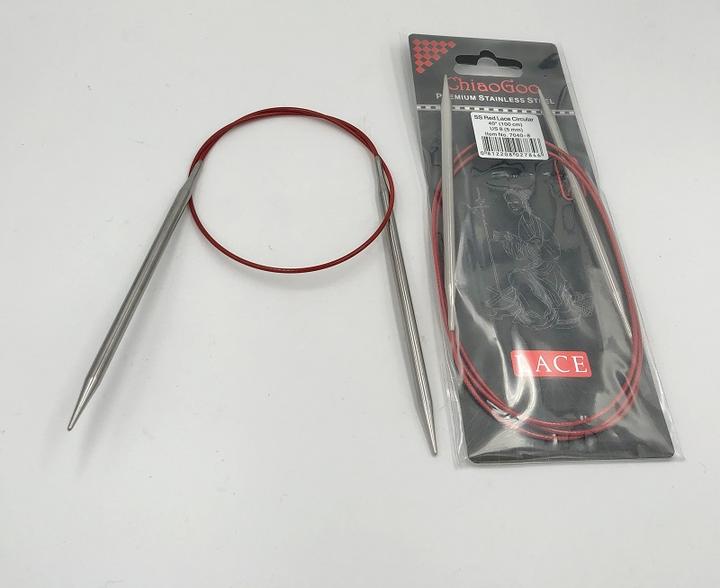 ChiaoGoo 9 Inch Regular Red Stainless Steel Circular Knitting Needles